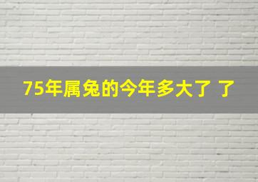 75年属兔的今年多大了 了